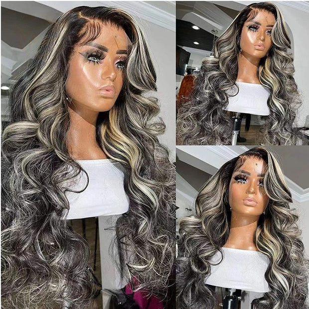 Straight Hair 1b/613 Highlight Lace Front Wigs 13*4/5*5 HD Lace Human Hair Wigs