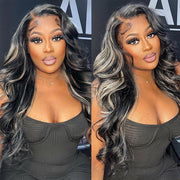 Straight Hair 1b/613 Highlight Lace Front Wigs 13*4/5*5 HD Lace Human Hair Wigs