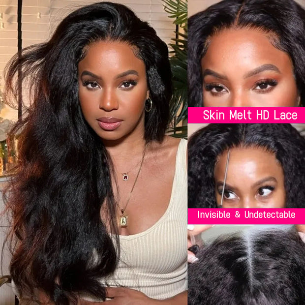 Kinky Straight 5x5/4x4 HD Lace Closure wig Natural Hairline Pre-Plucked