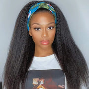 Kinky Straight Headband Wig Human Hair No Gel No Glue Wig