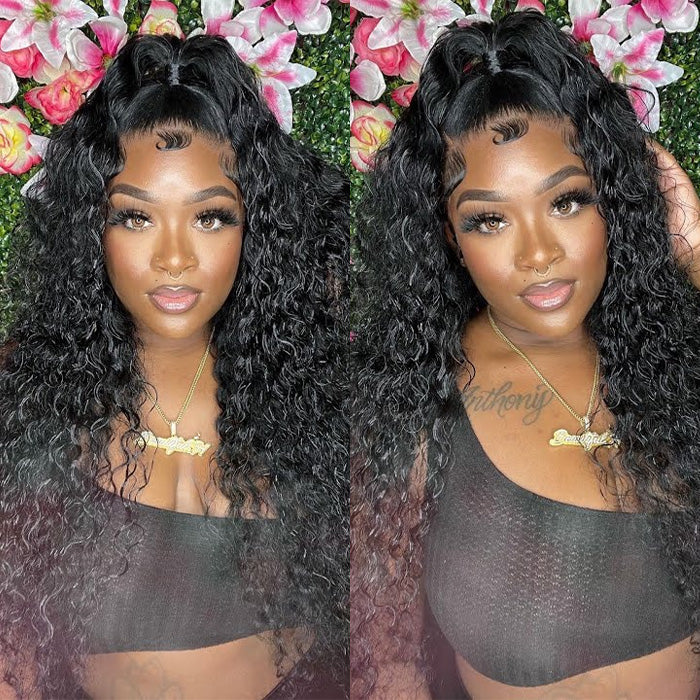Water Wave Hair 13*4 HD Lace Front Wigs Glueless Transparent Lace Wig Pre-plucked Hairline