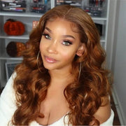 #30 Chestnut Brown Lace Front Wigs Body Wave Human Hair Fall Color Wigs For  Women