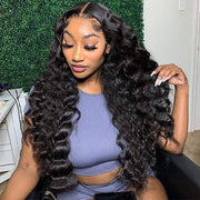 Loose Deep Wave Lace Front Wigs Human Hair 5*5/13*4/13*6 HD Lace Glueless Crimped Wig with Pre Plucked