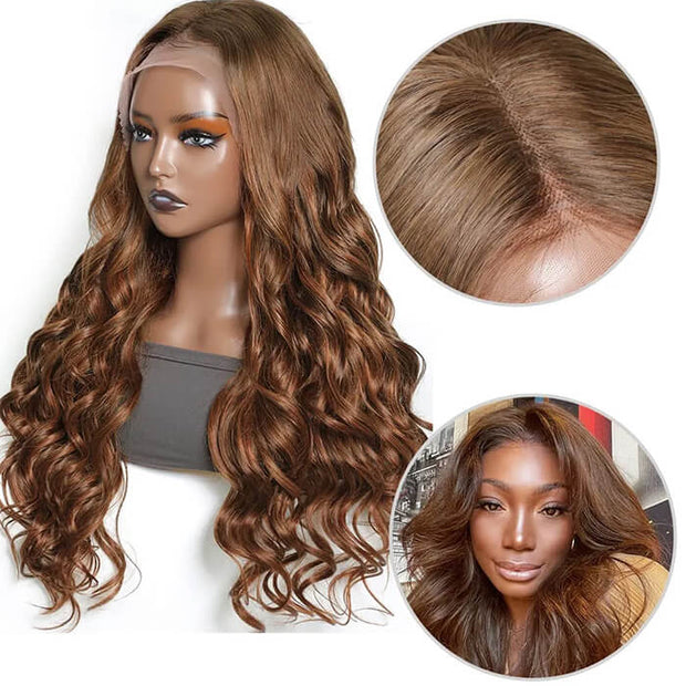 #30 Auburn Brown Hair Colored Human Hair Wigs Loose Wave 13x4 13x6 HD Lace Frontal Wigs