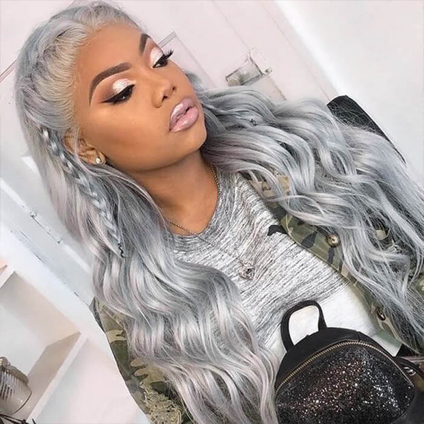 Colored Human Hair Lace Front Wigs Body Wave Gray Hair Wigs 13x6 13x4 5x5 4x4 HD Lace Wigs