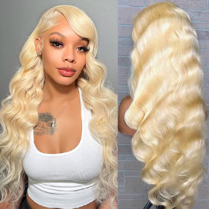 613 Lace Frontal Wig Body Wave Blonde Human Hair Wigs 13x4  display picture 1