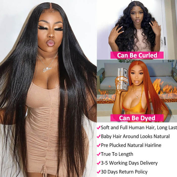 13*4 HD Lace Front Wig And 4*4 Lace Closure Wig Straight Human Hair Wigs