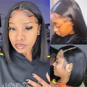 Affordable Straight Bob Wig Human Hair Pre Plucked Glueless Lace Front Wig