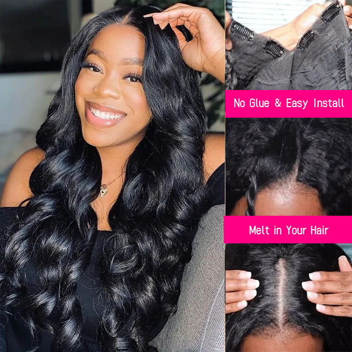 body wave v part wig