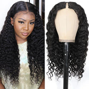 No Leave Out V/U Part Wig Deep Wave Human Hair Wigs Beginnger Friendly Easy Install
