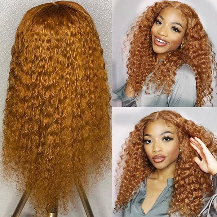 Deep Wave #30 Chestnut Brown Colored Lace Front Wigs 13*4 13*6 HD Lace Human Hair Fall Color Wigs Women