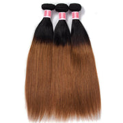 Ombre Malaysian Virgin Straight Hair 3/4 Bundles Deal Two Tone 1B/30 Human Hair Weave Extensions