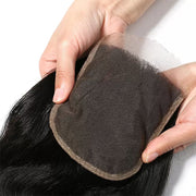 T1B/4/27 Ombre Straight Hair Free Part 4x4 HD Transparent Lace Closure Virgin Human Hair