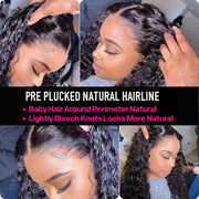 Water Wave Hair 13*4 HD Lace Front Wigs Glueless Transparent Lace Wig Pre-plucked Hairline
