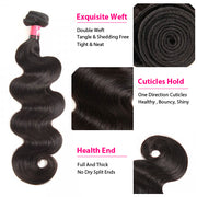 Malaysian Body Wave 3/4 Bundle Deals Unprocessed Virgin Human Hair Bundles Natural Black Color