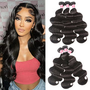 Brazilian Body Wave 3 Bundles 12A Unprocessed Virgin Human Hair Weave Natural Black Color Hermosa Hair