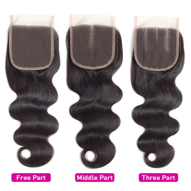Peruvian Body Wave 4 Bundles with 4*4 Closure Soft Unprocessed Virgin Human Hair