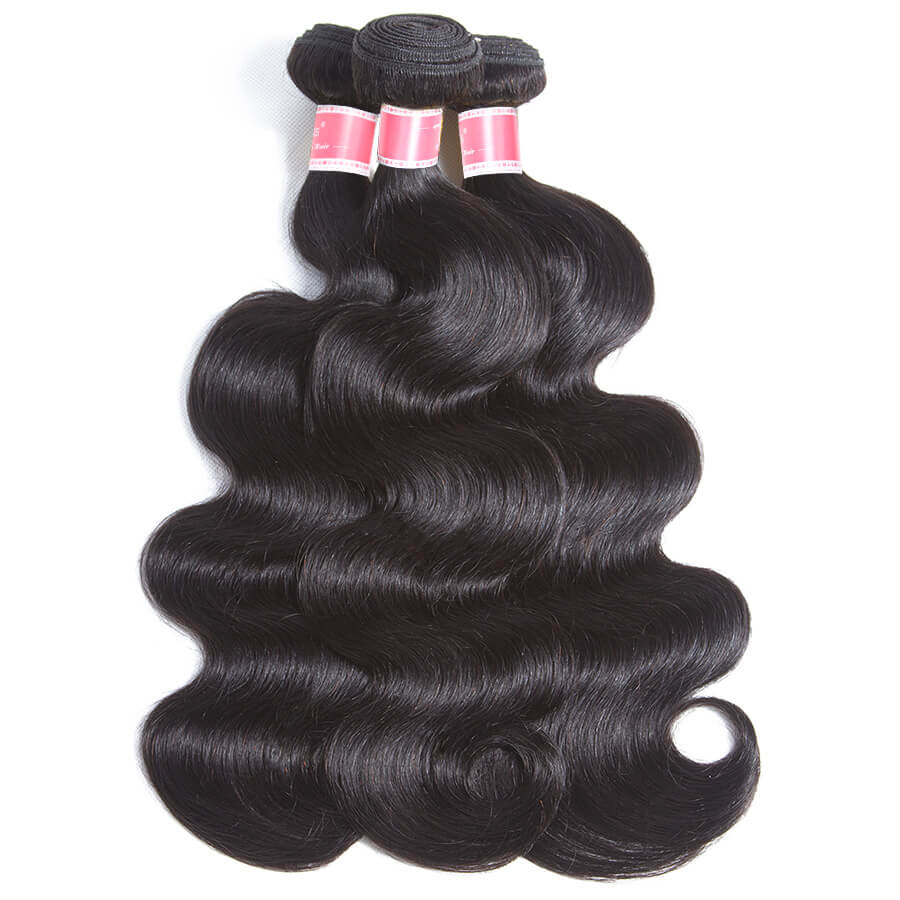 Brazilian Body Wave 3 Bundles 12A Unprocessed Virgin Human Hair Weave Natural Black Color Hermosa Hair