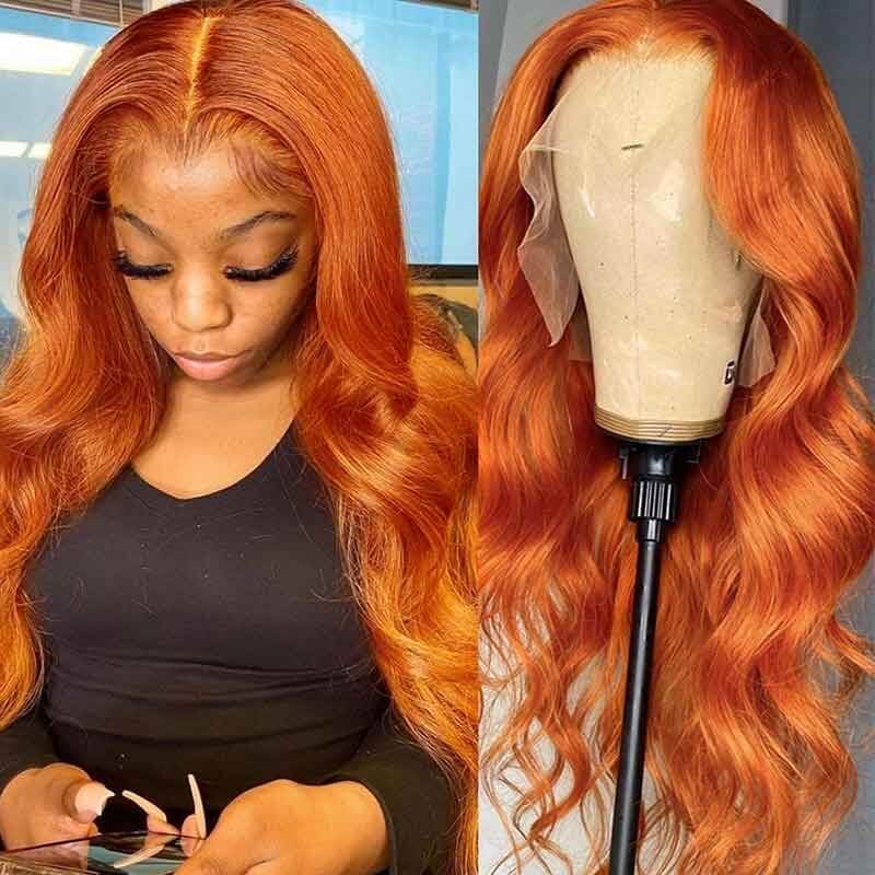 Ginger Lace Front Wig Straight & Body Wave 13*4 HD Lace Frontal Human Hair Wigs For Women