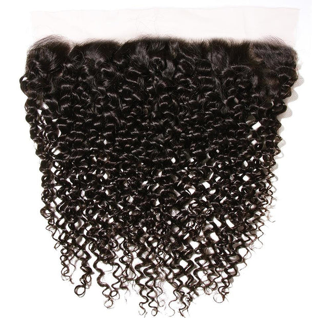Malaysian Curly Hair Virgin Hair Weave 3 Bundles With 13x4 Lace Frontal Ear To Ear