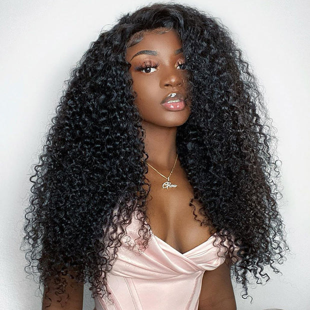 Curly Hair Glueless Wigs 13x4 HD Invisible Lace Front Human Hair Wigs