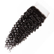 Brazilian Curly Hair 4 Bundles with 4*4 Lace Closure Virgin Human Hair