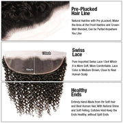 Malaysian Curly Hair Virgin Hair Weave 3 Bundles With 13x4 Lace Frontal Ear To Ear