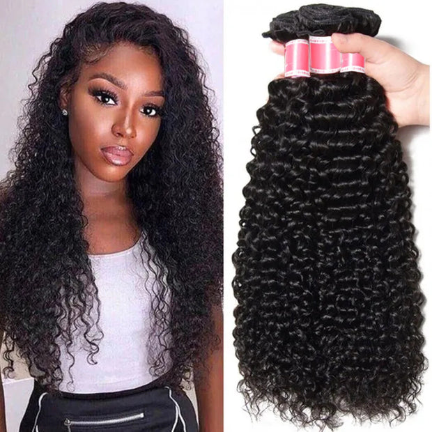 Peruvian Curly Hair 3/4 Bundle Deals Unprocessed Virgin Human Hair Extensions In Stock