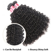 Malaysian Curly Hair Virgin Hair Weave 3 Bundles With 13x4 Lace Frontal Ear To Ear