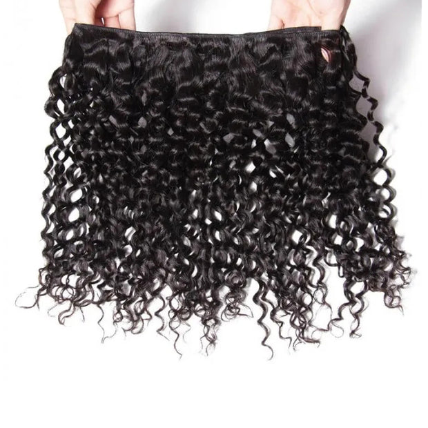 Malaysian Curly Hair Virgin Hair Weave 3 Bundles With 13x4 Lace Frontal Ear To Ear