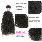 Malaysian Curly Hair 3/4 Bundle Deals Unprocessed Virgin Human Hair Bundles Natural Black Color