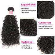 Malaysian Curly Hair 3/4 Bundle Deals Unprocessed Virgin Human Hair Bundles Natural Black Color