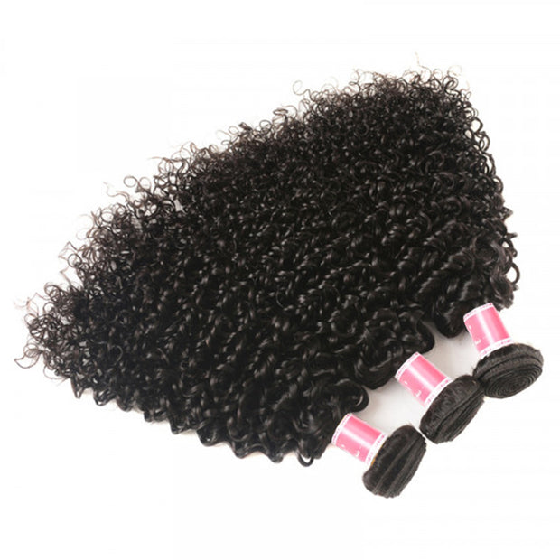 Malaysian Curly Hair 3/4 Bundle Deals Unprocessed Virgin Human Hair Bundles Natural Black Color