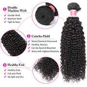 Brazilian Virgin Curly Hair 3 Bundles With Closure High Quality 100% Unprocessed Human Hair Bundles With Closure