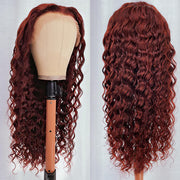 Reddish Brown 5x5/13x4 HD Lace Wig #33 Auburn Colored Deep Wave Lace Front Human Hair Wigs For Women