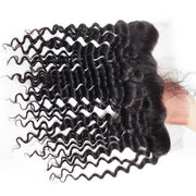 Peruvian Deep Wave Virgin Hair Weave 3 Bundles With 13*4 Lace Frontal