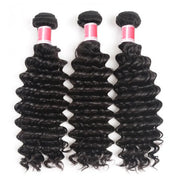 Peruvian Deep Wave 3/4 Bundle Deals Unprocessed Virgin Human Hair Extensions In Stock