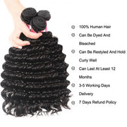 Peruvian Deep Wave 3/4 Bundle Deals Unprocessed Virgin Human Hair Extensions In Stock