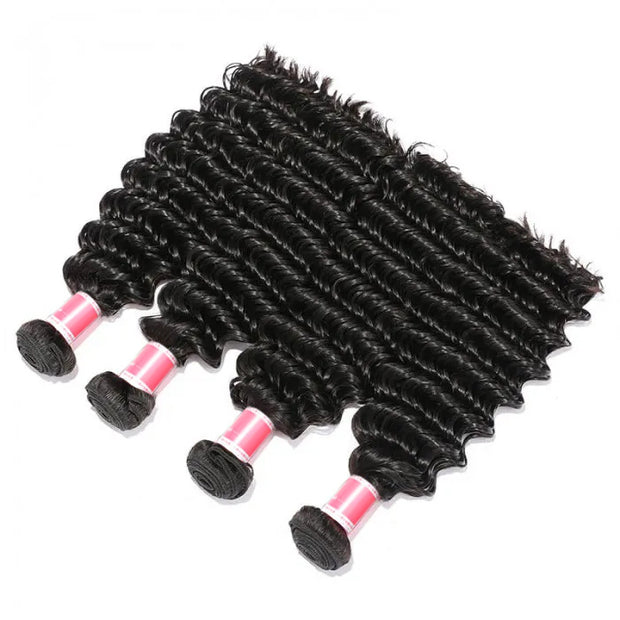 Peruvian Deep Wave 3/4 Bundle Deals Unprocessed Virgin Human Hair Extensions In Stock