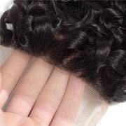 Malaysian Deep Wave 4 Bundles With 4x4 Lace Closure Human Hair Closure With Bundle Deals