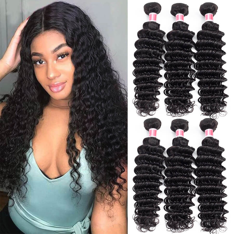 Brazilian Deep Wave Hair 3 Bundles Hermosa Hair 10A 100% Virgin Human Hair Extension