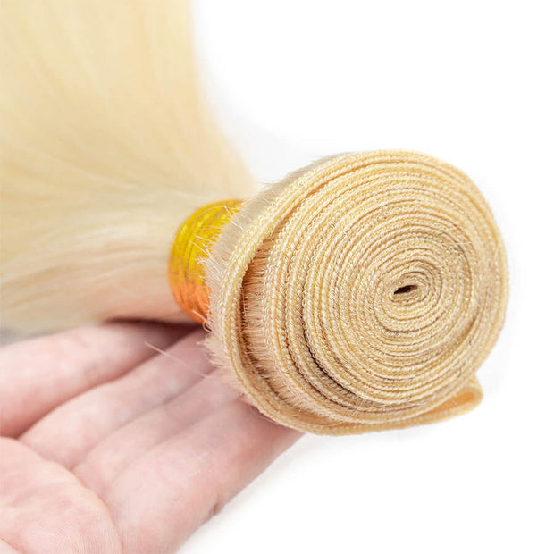 Color #613 Brazilian Straight Virgin Hair 3 Bundles 100% Unprocessed Human Hair Weave