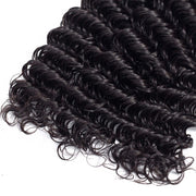 Peruvian Deep Wave 3 Bundles with 4*4 Lace Closure Virgin Human Hair