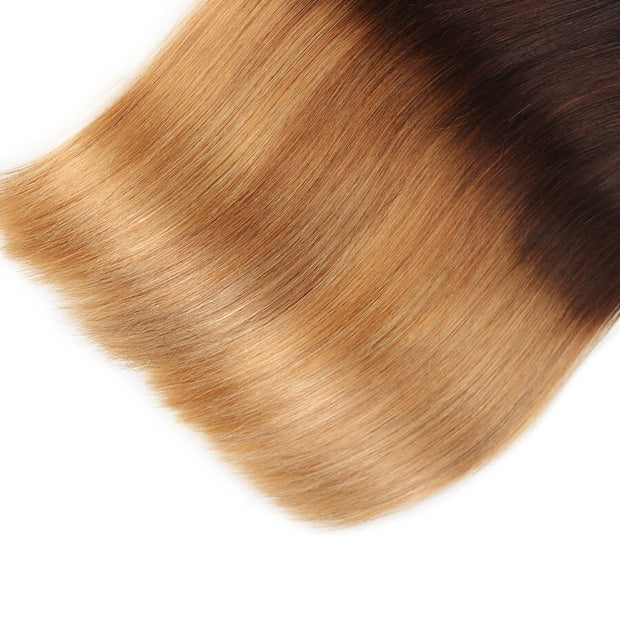 T1B/4/27 Ombre Brazilian Straight Human Hair 3 Bundles 10A Unprocessed Virgin Hair Weave Bundles