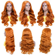 Orange Ginger Wig 13x4 13x6 HD Lace Front Wig Straight & Body Wave Pre-colored Human Hair Wigs