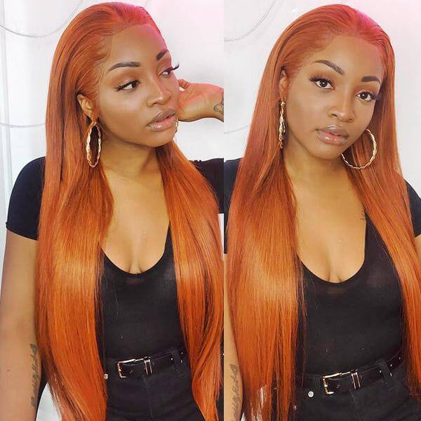 Orange Ginger 13X6 Full Lace Front Human Hair Wigs With Baby Hair Lace Wigs for Women