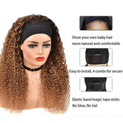 T1B/30 Deep Wave Ombre Headband Wig Human Hair