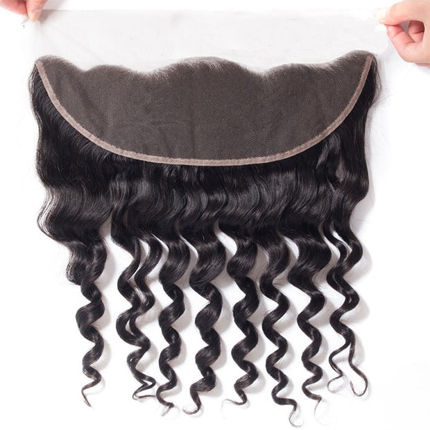 Loose Deep Wave 13x4 Ear to Ear HD Transparent Lace Frontal Human Hair 12A Quality