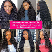 Loose Deep Wave 4x4 HD Lace Closure Crimped Wig Pre Plucked Human Hair