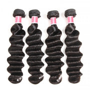 Malaysian Loose Deep Wave 3/4 Bundle Deals Unprocessed Virgin Human Hair Bundles Natural Black Color